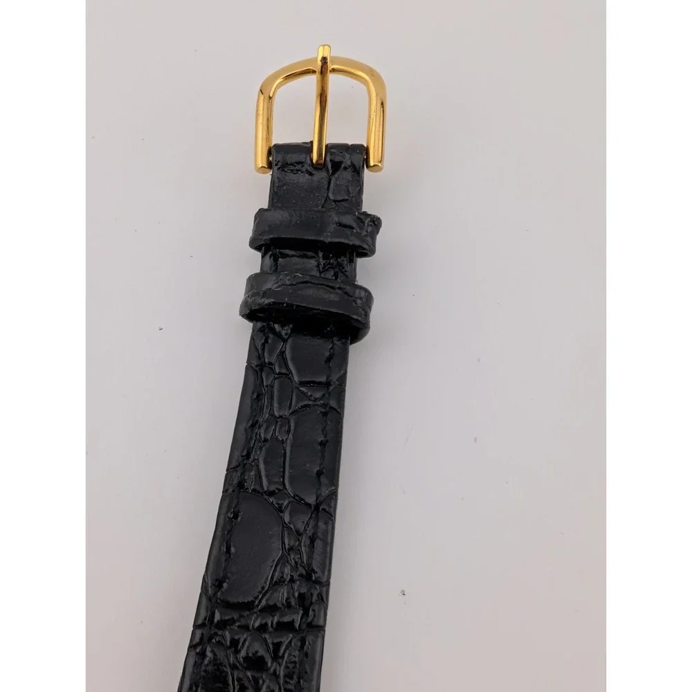 Vintage Encino Diamond Quartz Watch Women 23mm Case‎ Leather Band- New Battery
